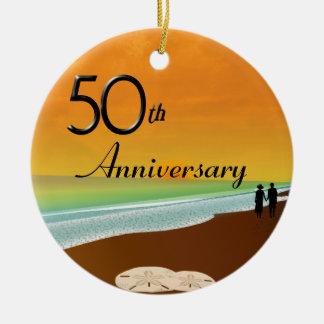 Décoration En Céramique Thème d'or de plage d'anniversaire