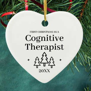 Décoration En Céramique Thérapeute cognitive Nouveau emploi Noël