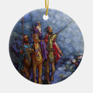 Décoration En Céramique Three Wise Men following the Star Ornament