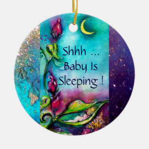 DÉCORATION EN CÉRAMIQUE THUMBELINA SAPPHIRE AFFICHETTE DE PORTE DU MONOGRA