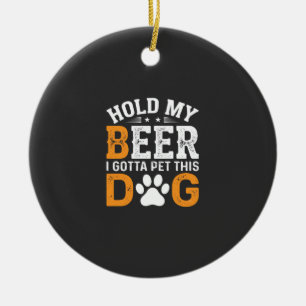 Décoration En Céramique Tiens Ma Bière Amateur de Chien