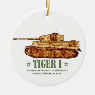 Décoration En Céramique Tiger I World War Deux Allemand Lourd Tank Panzer 