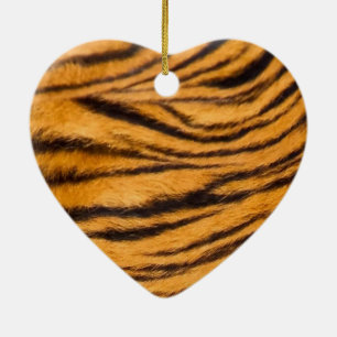 Décoration En Céramique Tiger Stripes Fur Black and Orange Personalize it
