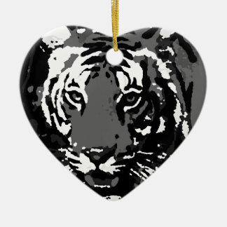 Décoration En Céramique Tigre noir blanc Pop Art