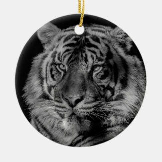 Décoration En Céramique Tigre noir et blanc