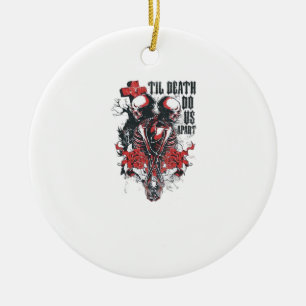 Décoration En Céramique Till Death Do Us Part - Minimalist Skeleton Art Fo