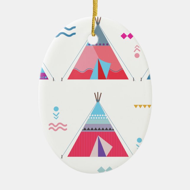 Décoration En Céramique tipi rose (Devant)