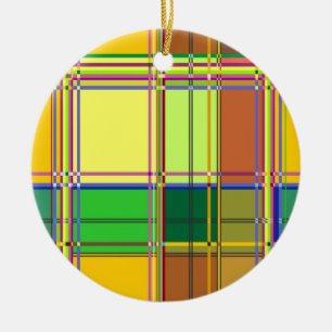 Décoration En Céramique Tissu coloré des Caraïbes Madras Tartan