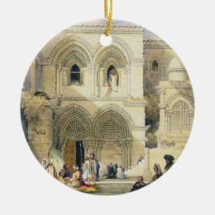 Décoration En Céramique Tombe sainte, à Jérusalem (litho de couleur)