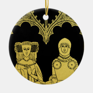 Décoration En Céramique Tombeau médiéval en laiton Rubbing Chevalier, Dame