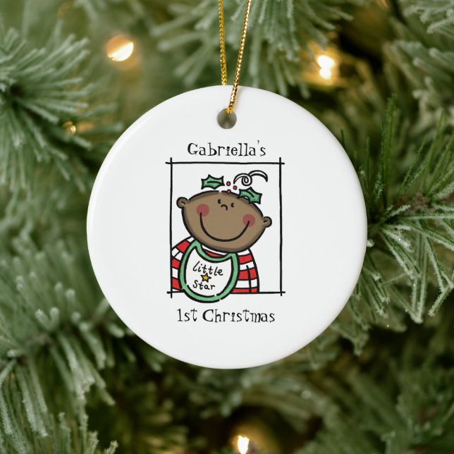 Décoration En Céramique Tonalité de peau foncée personnalisée Baby Face Ba (Arbre)