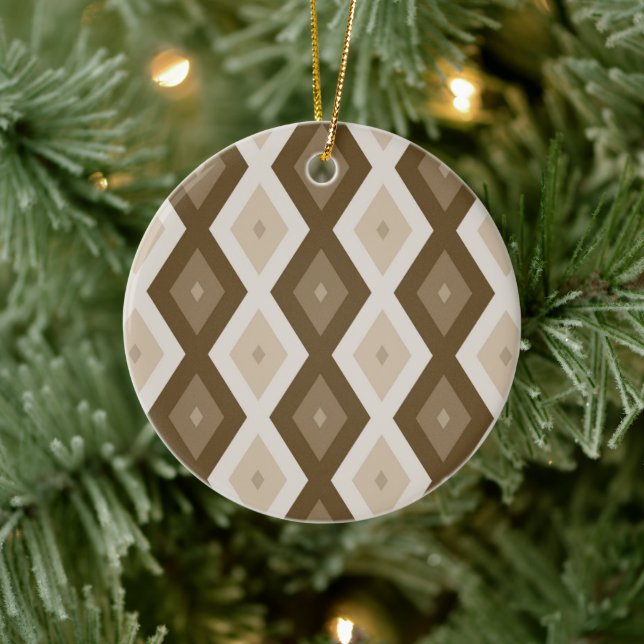Décoration En Céramique Tons de motif diamant brun (Arbre)