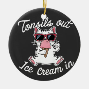 Décoration En Céramique Tonsils Sortie Crème De Glace Dans Feline Chat Kit