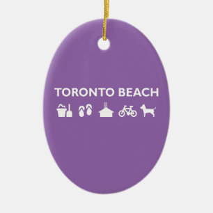 Décoration En Céramique Toronto Beach Icons Monotone Dark