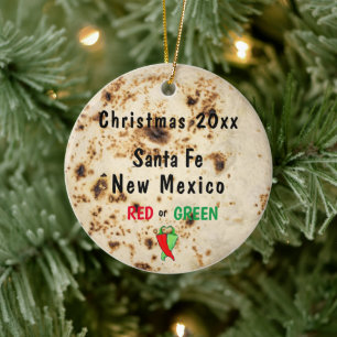 Décoration En Céramique Tortilla & Chili Red or Green Santa Fe Southwest