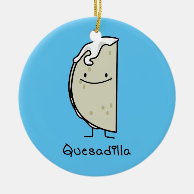 Décoration En Céramique Tortilla grillée par Mexicain de Quesadilla avec (Devant)