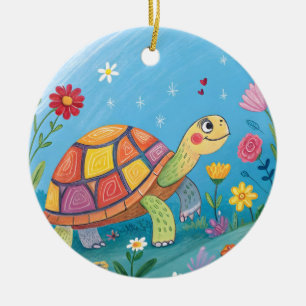 Décoration En Céramique Tortue Bébé Dessinée