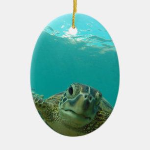 Décoration En Céramique Tortue de mer verte