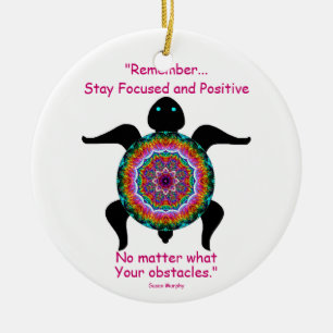 Décoration En Céramique Tortue kaléïdoscopique Ornament.3 de mandala