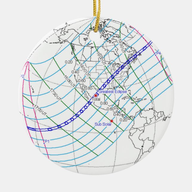 Décoration En Céramique Total Solaire Eclipse 2024 Global Path (Devant)