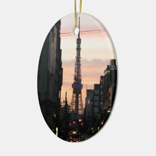 Décoration En Céramique Tour de Tokyo Sunrise 東 京 タ ワ ー 出 日 の