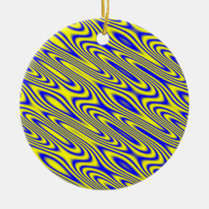 Décoration En Céramique Tourbillons de Lapis Lazuli Motif Abstrait