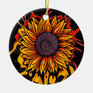 Décoration En Céramique Tournesol éclaboussé