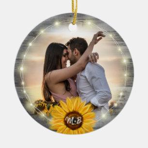 Décoration En Céramique Tournesol Rustique Notre première photo de Noël