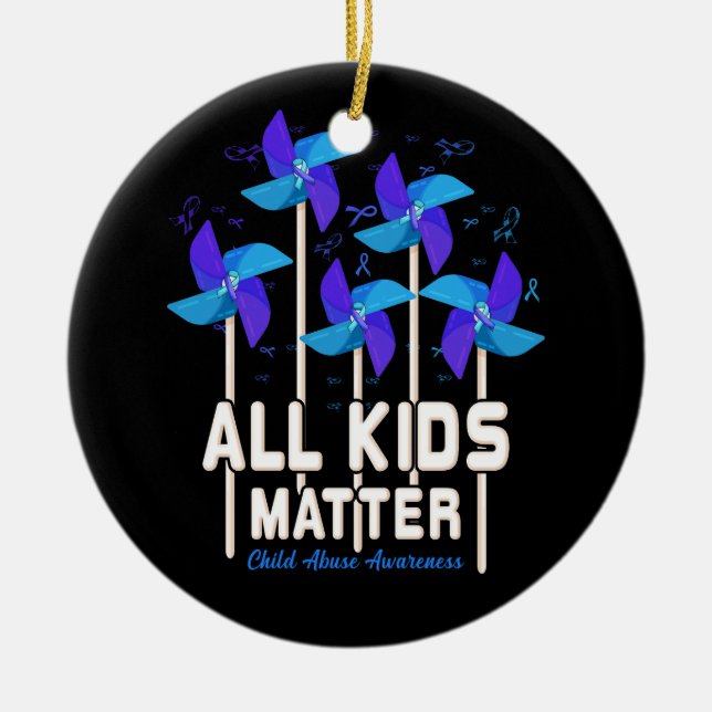 Décoration En Céramique Tous les enfants-matière Pinwheel Prévention de la (Devant)