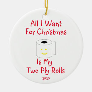 Décoration En Céramique Tout ce que je veux pour Noël, c'est mes deux pet