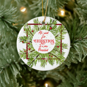 Décoration En Céramique Tout Ce Que Je Veux Pour Noël Est Un Nouveau Pré