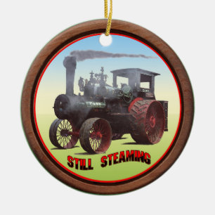 Décoration En Céramique Tracteur coque "Toujours à la vapeur"