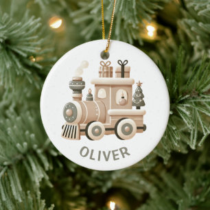 Décoration En Céramique Train de Noël personnalisé pour enfants 