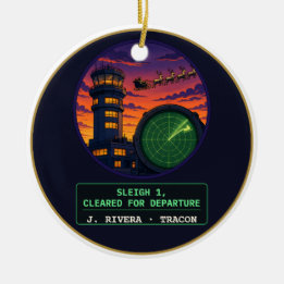 Décoration En Céramique Traîneau 1 Autorisé à Décoller ATC Noël