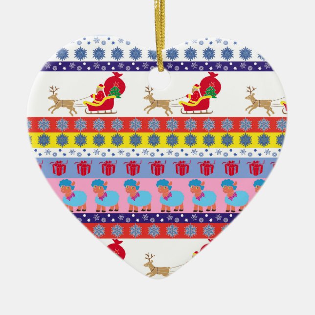 Décoration En Céramique traîneau du Père Noël (Devant)