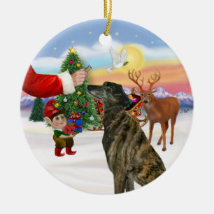 Décoration En Céramique Traiter pour un Greyhound brindle