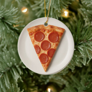 Décoration En Céramique Tranches de pizza drôles – Cadeau de Noël personna