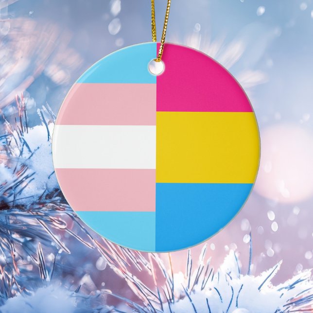 Décoration En Céramique Transgenre Pansexual Double Fierté Drapeau Noël (Créateur téléchargé)
