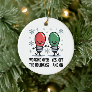 Décoration En Céramique Travail pendant les vacances de Noël Blague drôle