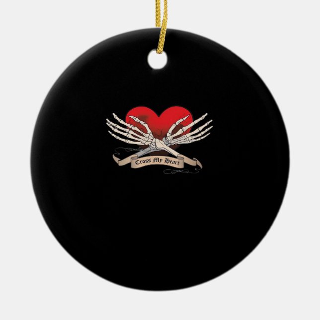 Décoration En Céramique Traverser Mon Coeur (Espoir De Mourir) - Squelette (Devant)