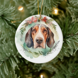 Décoration En Céramique Treeing Walker Christmas Wreath Festive Pup