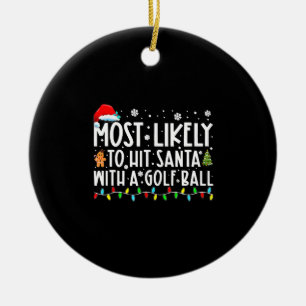 Décoration En Céramique Très Probable De Toucher Père Noël Avec Une Balle