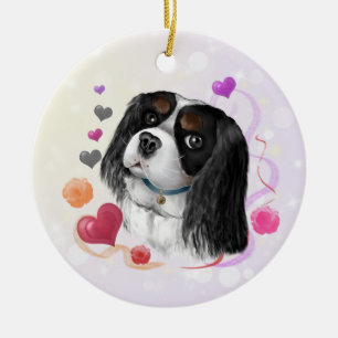 Décoration En Céramique Tri-Color Cavalier King Charles Spaniel