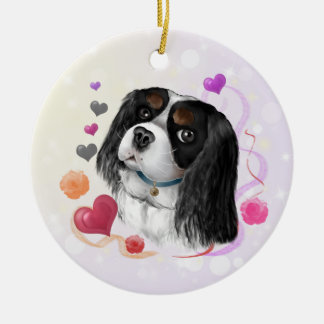 Décoration En Céramique Tri-Color Cavalier King Charles Spaniel