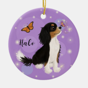 Décoration En Céramique Tri Coloré Cavalier King Charles Spaniel