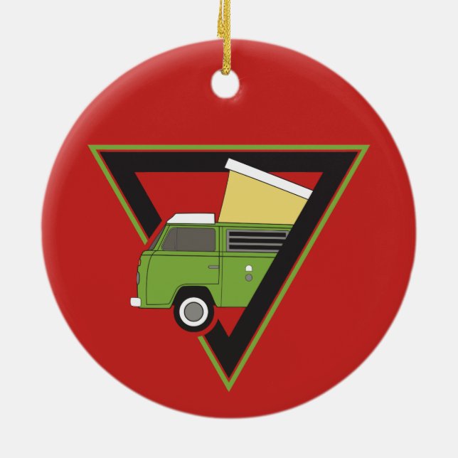 Décoration En Céramique triangle classique camper vert camper van (Dos)