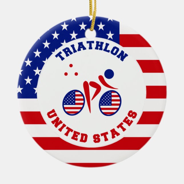 Décoration En Céramique Triathlon Etats-Unis (Devant)