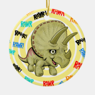Décoration En Céramique Tricératops