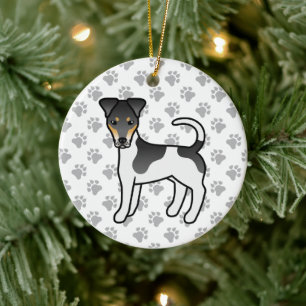 Décoration En Céramique Tricolor Smooth Fox Terrier Chien de Dessin Animé