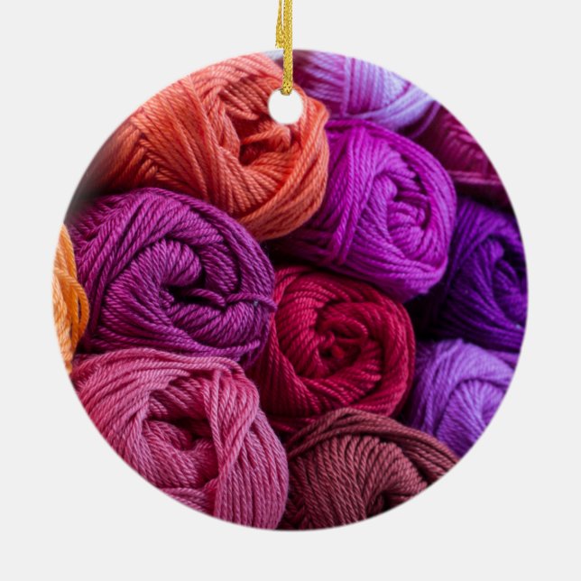 Décoration En Céramique Tricot, Crochet Couleur Fer Skeins (Dos)